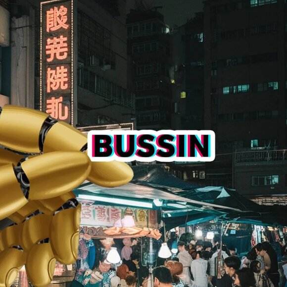 Bussin' Slang Waterproof Vinyl Sticker 6.5x1.5cm - Picture 1 of 1